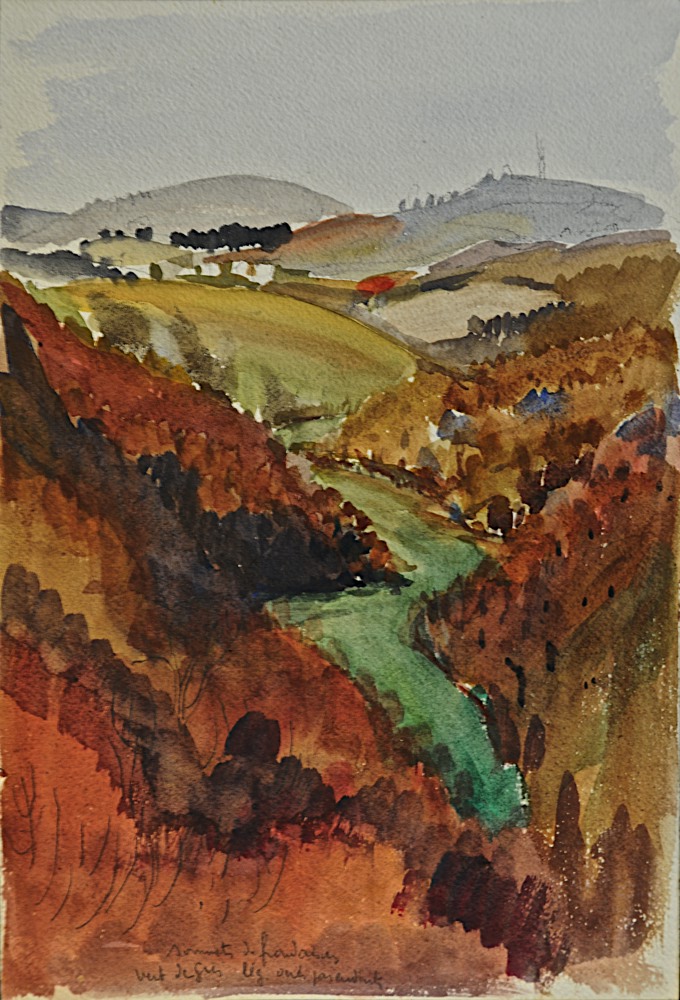 Marie Valade (non sign&eacute;), sans titre, ca.1970 - aquarelle sur papier 32x24 cm