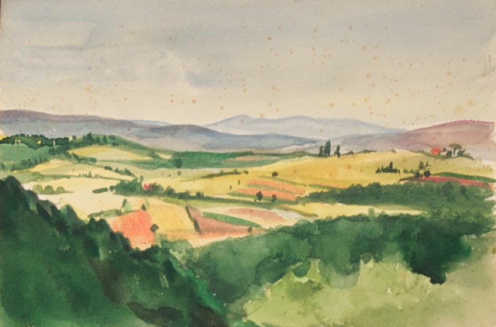 Marie Valade (non sign&eacute;), sans titre, ca.1965 - aquarelle sur papier cartonn&eacute; 17x25 cm