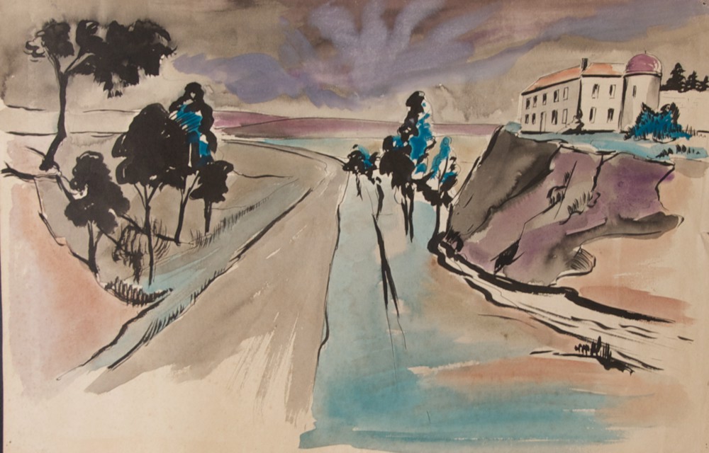 Marie Valade (non sign&eacute;), sans titre, ca.1960 - aquarelle 32x49 cm