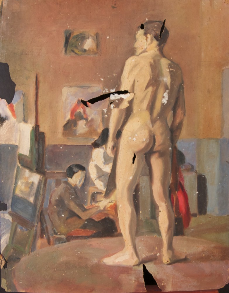 Marie Valade (non sign&eacute;), sans titre, ca.1943 - huile sur papier 41x33 cm
