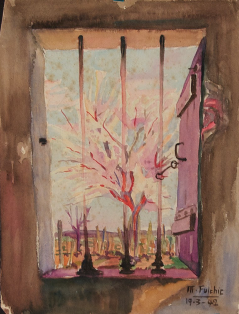 Marie Valade (sign&eacute; M. Fulchic en bas &agrave; droite), sans titre, 19 mars 1942 - aquarelle sur papier 32x24 cm