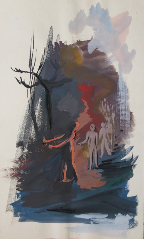 Marie Valade (non sign&eacute;), sans titre, ca.1960 - aquarelle sur papier 47x29 cm