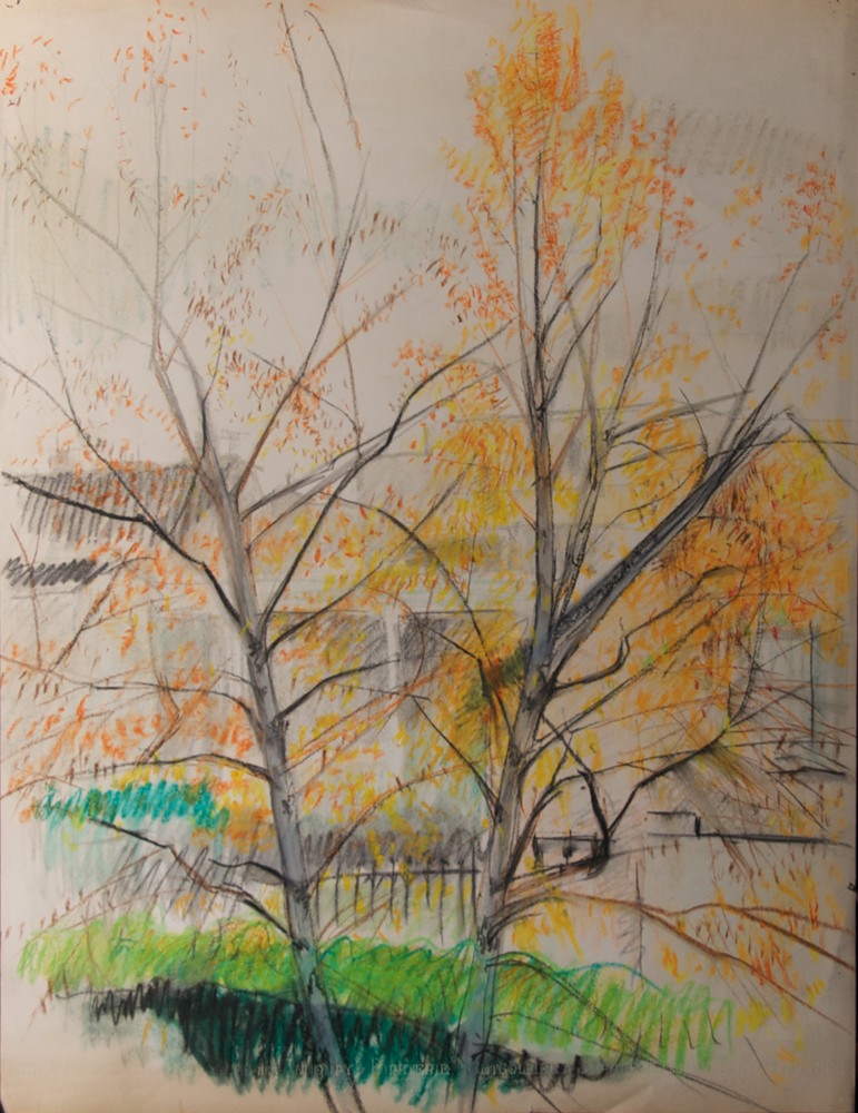 Marie Valade (non sign&eacute;), sans titre (Brive) ca.1965 - pastel sur papier 65x50 cm