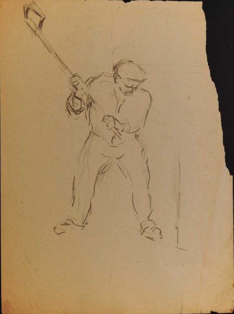 Marie Valade (non sign&eacute;), sans titre, ca.1945 - mine de plomb sur papier recto-verso (recto) 32x25 cm