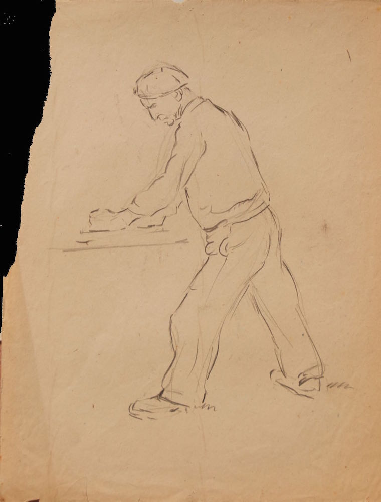 Marie Valade (non sign&eacute;), sans titre, ca.1945 - mine de plomb sur papier recto-verso (verso) 32x25 cm