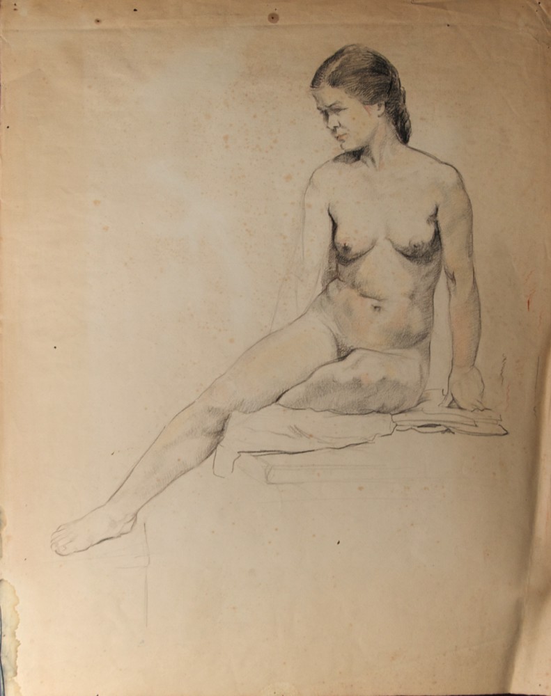 Marie Valade (non sign&eacute;), sans titre, ca.1945 - mine de plomb sur papier 63x50 cm