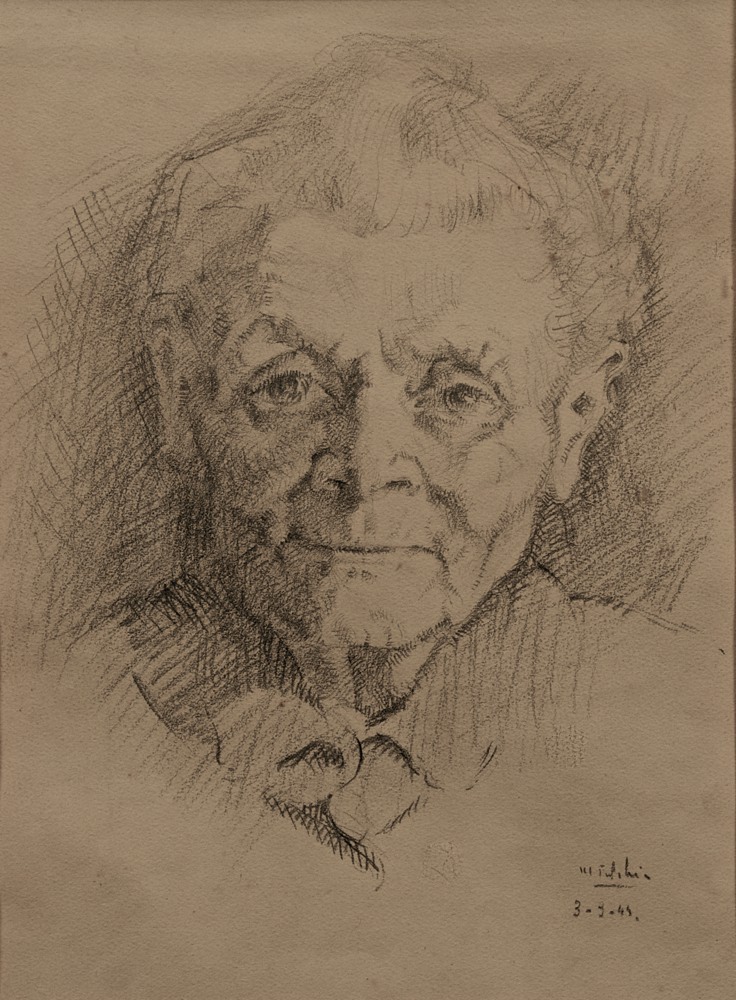 Marie Valade (sign&eacute; M. Fulchic en bas &agrave; droite), sans titre (portrait de la grand&rsquo;m&egrave;re de l&rsquo;artiste), 3 sept. 1944 - mine de plomb sur papier 28x20 cm