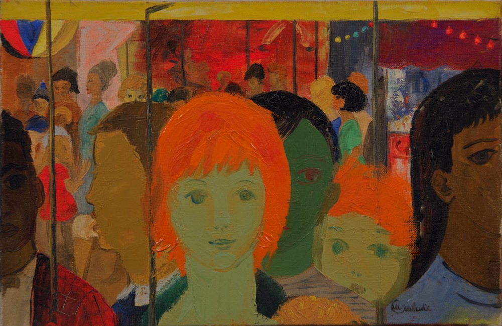 Marie Valade (sign&eacute; en bas &agrave; droite), sans titre, ca.1970 - huile sur toile 27x41 cm
