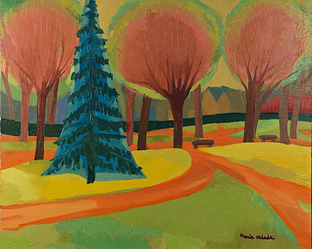 Marie Valade (sign&eacute; en bas &agrave; droite), sans titre, 1975 - huile sur toile 50x61 cm
